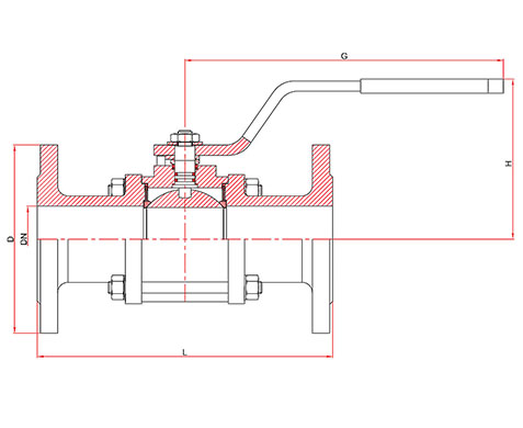 Чертёж Шаровый кран FAF 1400 PN40 25 мм